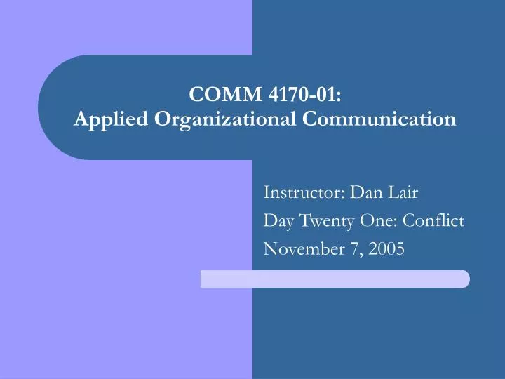 comm 4170 01 applied organizational communication