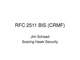 RFC 2511 BIS (CRMF)