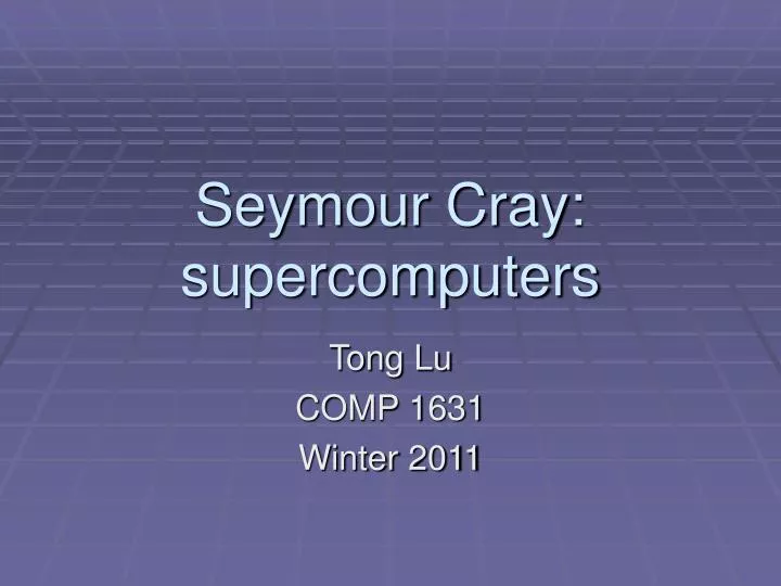 seymour cray supercomputers