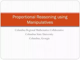 Proportional Reasoning using Manipulatives
