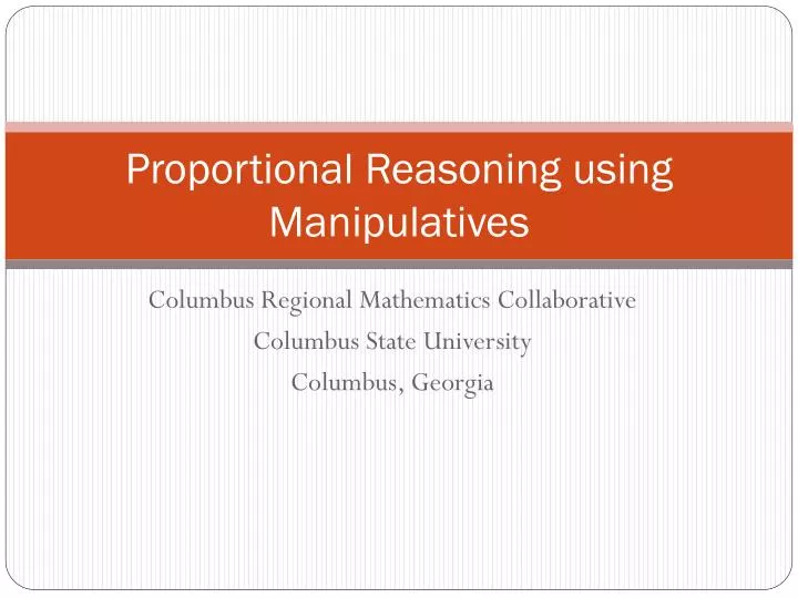 proportional reasoning using manipulatives
