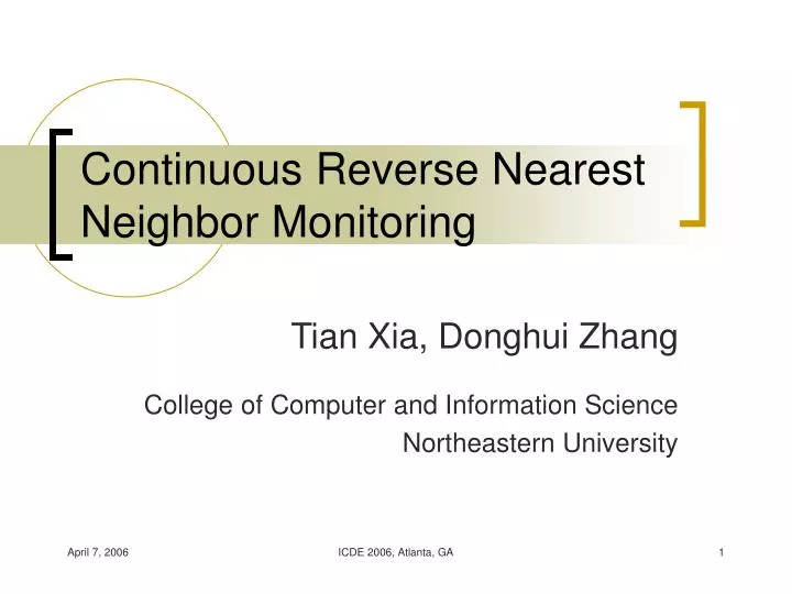 continuous reverse nearest neighbor monitoring