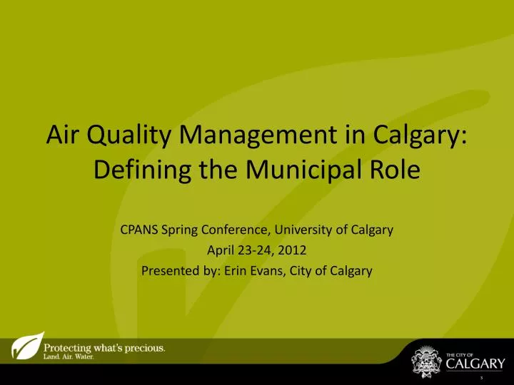 air quality management in calgary defining the municipal role