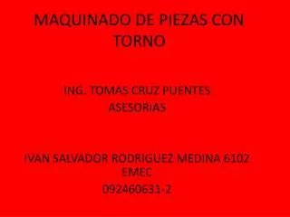 maquinado de piezas con torno