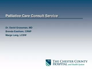 Palliative Care Consult Service