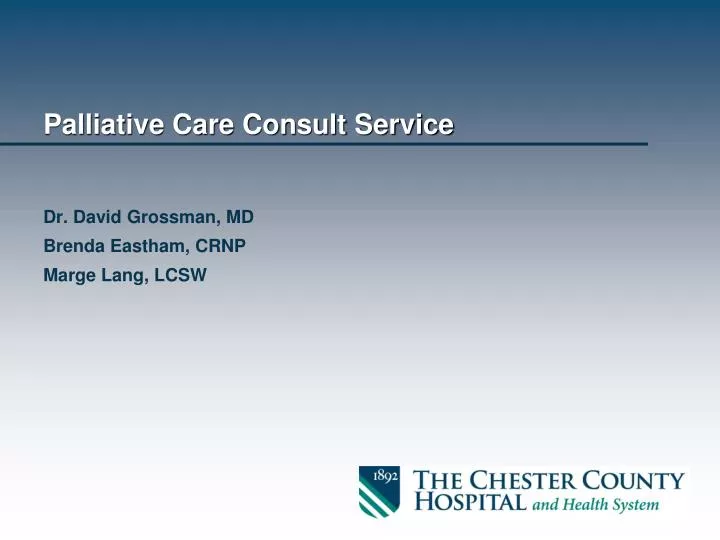 palliative care consult service