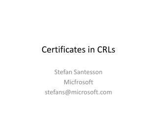 Certificates in CRLs