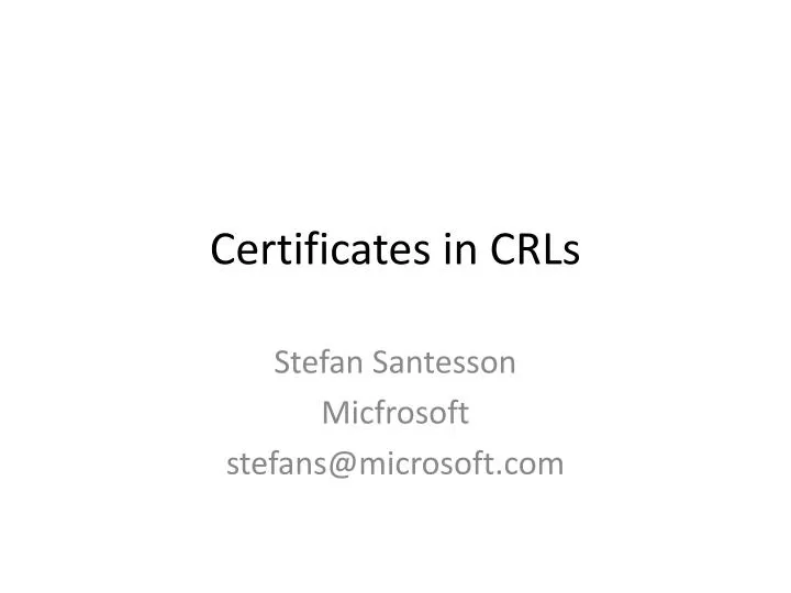 certificates in crls