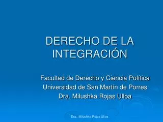 derecho de la integraci n