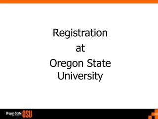 Registration at Oregon State University