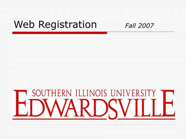 web registration fall 2007