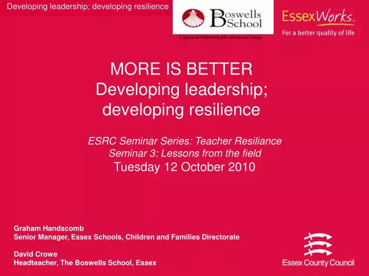 more is better developing leadership developing resilience