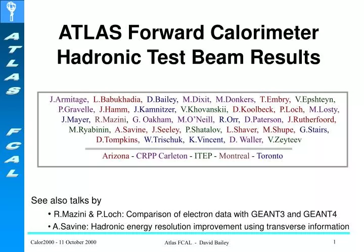 atlas forward calorimeter hadronic test beam results