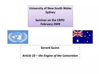 University of New South Wales Sydney Seminar on the CRPD February 2009