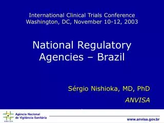 International Clinical Trials Conference Washington, DC, November 10-12, 2003