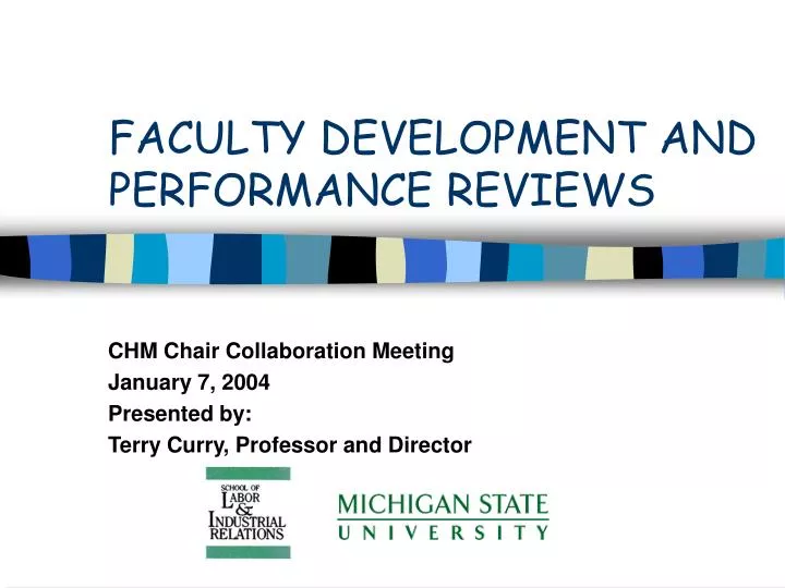faculty development and performance reviews
