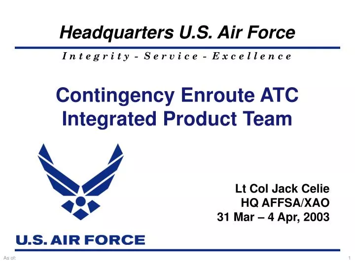 contingency enroute atc integrated product team