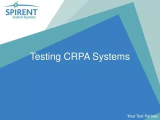 Testing CRPA Systems