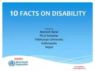 10 FACTS ON DISABILITY