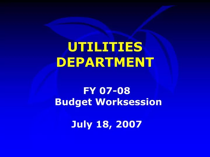 utilities department