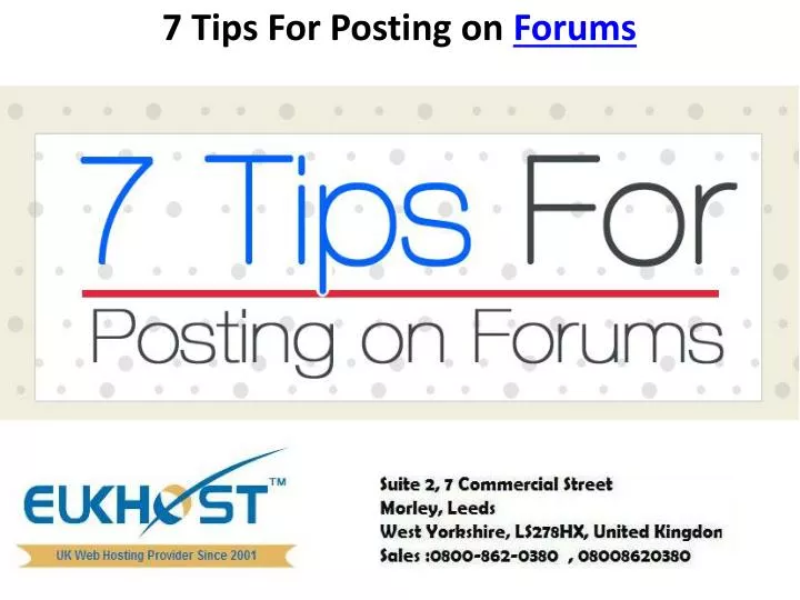 7 tips for posting on forums