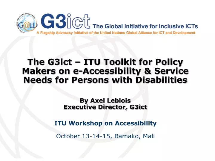 itu workshop on accessibility october 13 14 15 bamako mali