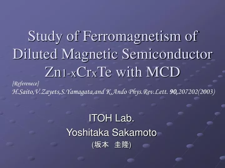 study of ferromagnetism of diluted magnetic semiconductor zn 1 x cr x te with mcd