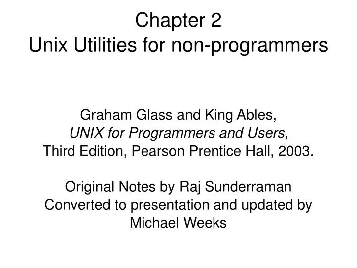 chapter 2 unix utilities for non programmers