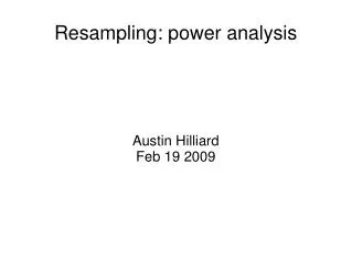 Resampling: power analysis