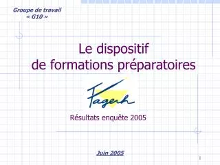 le dispositif de formations pr paratoires