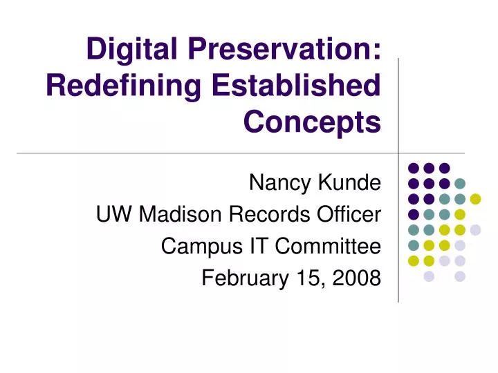 digital preservation redefining established concepts
