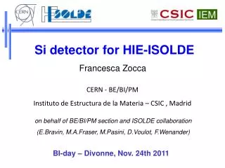 Si detector for HIE-ISOLDE