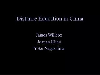 Distance Education in China