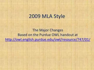 2009 MLA Style