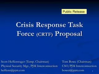 Crisis Response Task Force (CRTF) Proposal