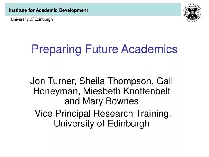 preparing future academics