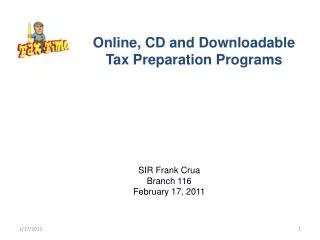 Online, CD and Downloadable Tax Preparation Programs