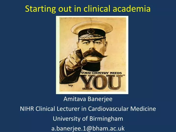 starting out in clinical academia