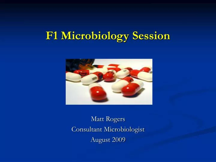 f1 microbiology session