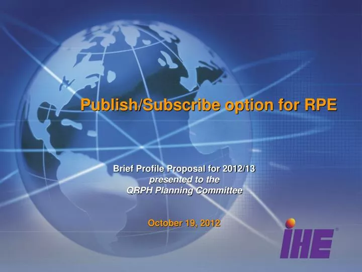 publish subscribe option for rpe