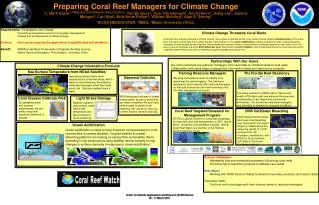 Requirements: Ecosystems and Climate 			Forecasting ecosystems events for ecosystem management