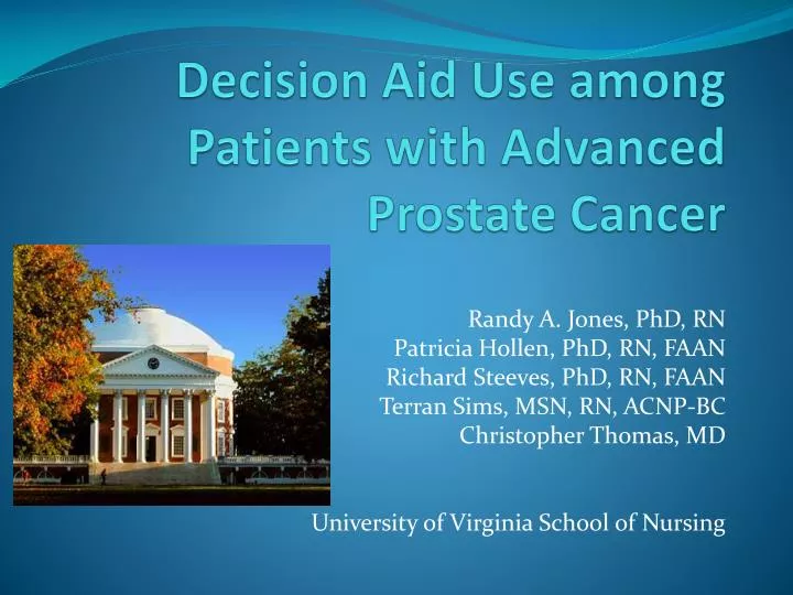 decision aid use among patients with advanced prostate cancer