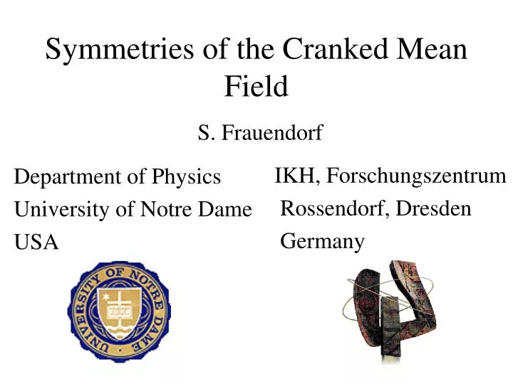 symmetries of the cranked mean field