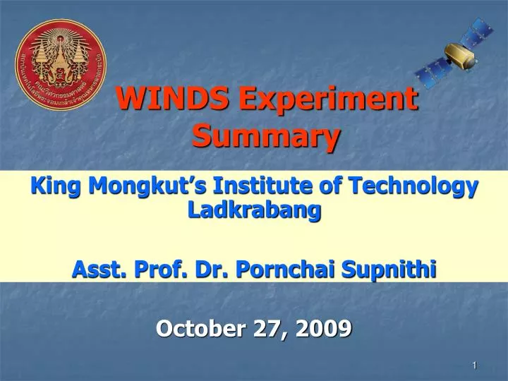 winds experiment summary
