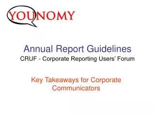 Annual Report Guidelines