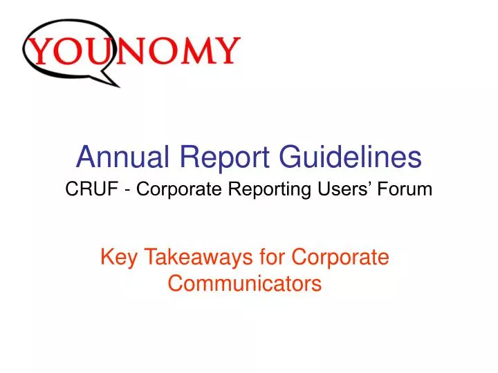 annual report guidelines