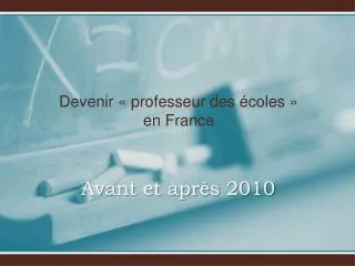 devenir professeur des coles en france