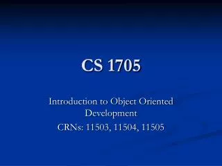 CS 1705