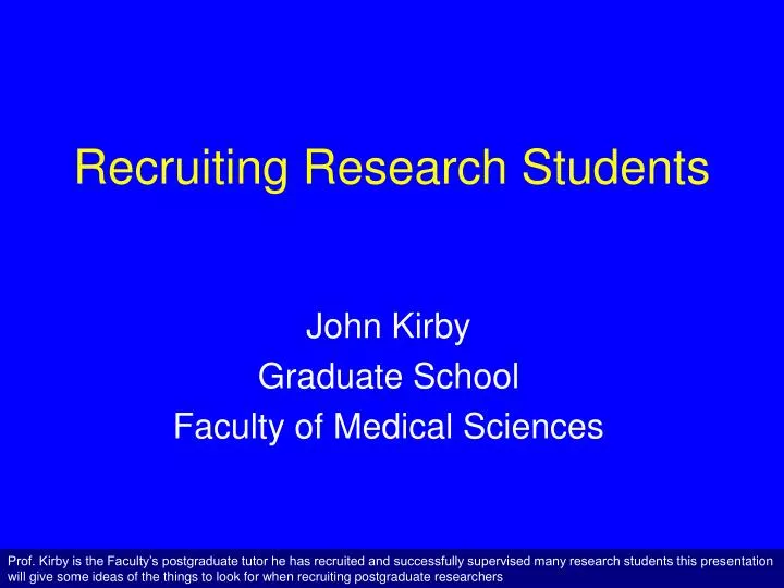 recruiting research students