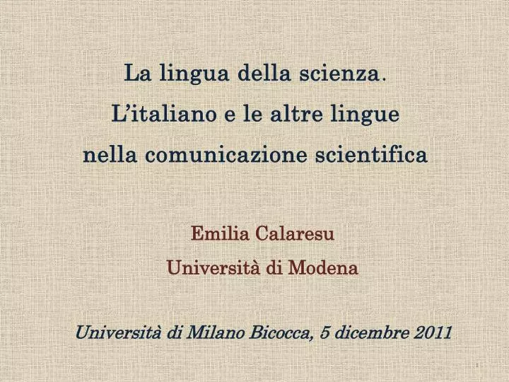 l a lingua della scienza l italiano e le altre lingue nella comunicazione scientifica